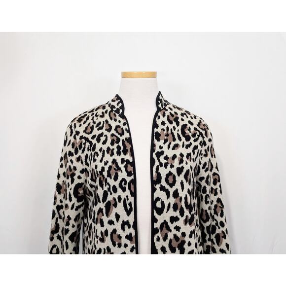 Chico's Cardigan Sweater Convertible Animal Print Zip Off Misses Size 0 S New - Picture 2 of 11